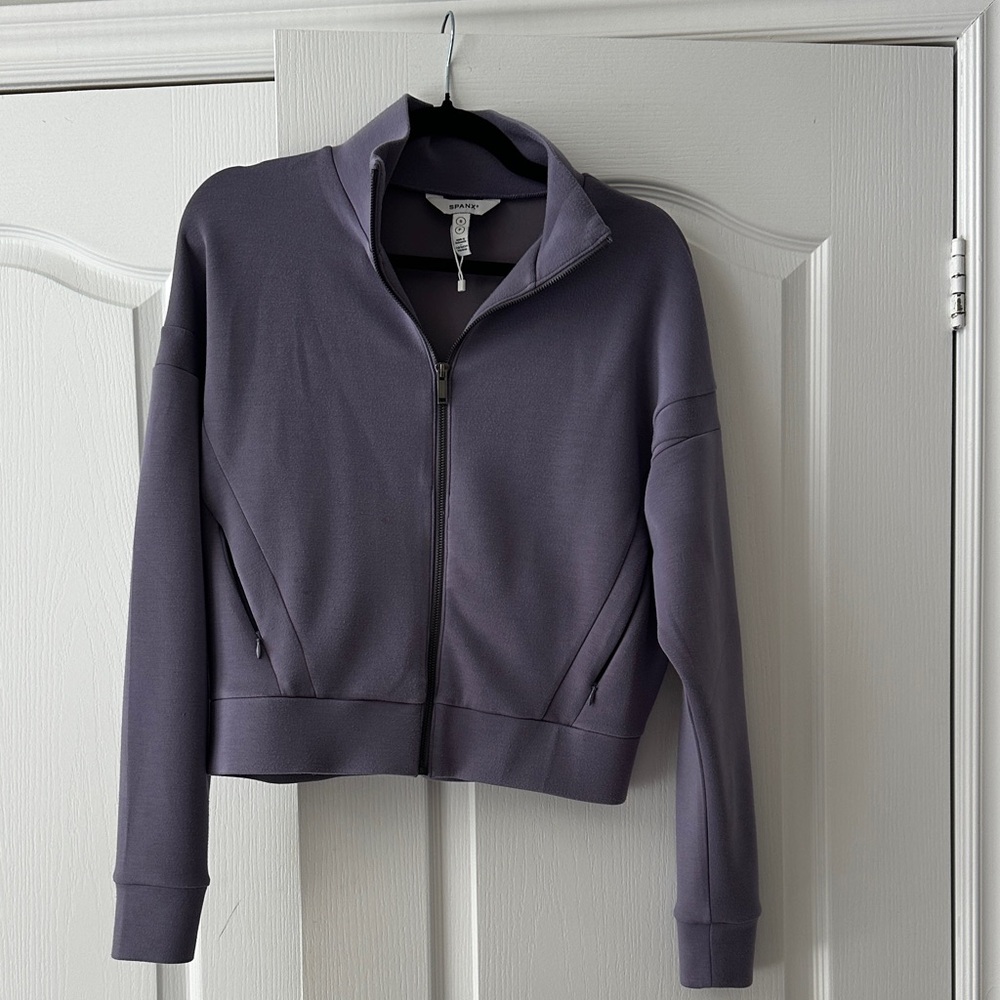SPANX Purple Zip-Up Jacket and pants set